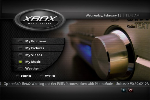 XBMC Main Screenshot